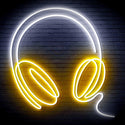 ADVPRO Headphone Ultra-Bright LED Neon Sign fn-i4075 - White & Golden Yellow