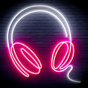 ADVPRO Headphone Ultra-Bright LED Neon Sign fn-i4075 - White & Pink