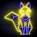 ADVPRO Origami Fox Ultra-Bright LED Neon Sign fn-i4076 - Blue & Yellow