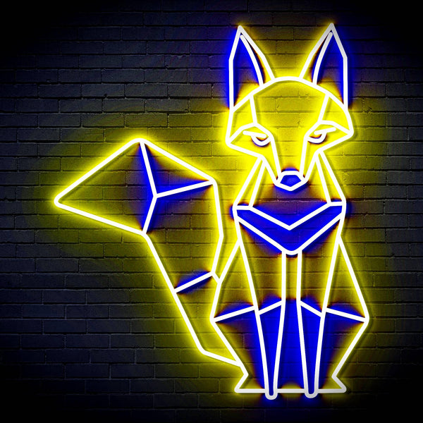 ADVPRO Origami Fox Ultra-Bright LED Neon Sign fn-i4076 - Blue & Yellow