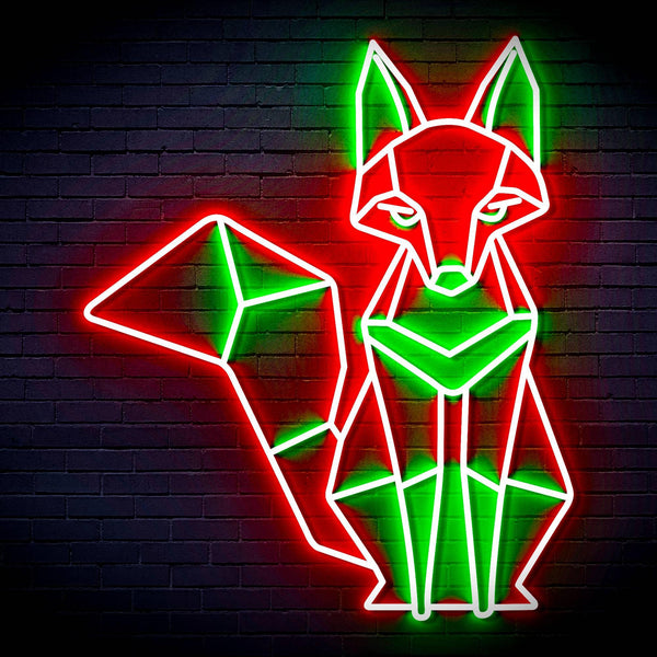 ADVPRO Origami Fox Ultra-Bright LED Neon Sign fn-i4076 - Green & Red