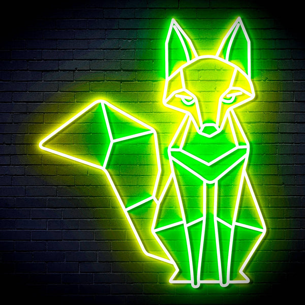 ADVPRO Origami Fox Ultra-Bright LED Neon Sign fn-i4076 - Green & Yellow