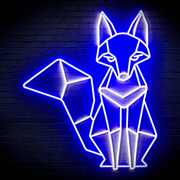 ADVPRO Origami Fox Ultra-Bright LED Neon Sign fn-i4076 - White & Blue