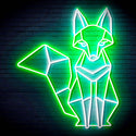 ADVPRO Origami Fox Ultra-Bright LED Neon Sign fn-i4076 - White & Green