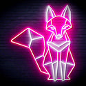 ADVPRO Origami Fox Ultra-Bright LED Neon Sign fn-i4076 - White & Pink
