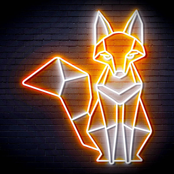 ADVPRO Origami Fox Ultra-Bright LED Neon Sign fn-i4076 - White & Orange