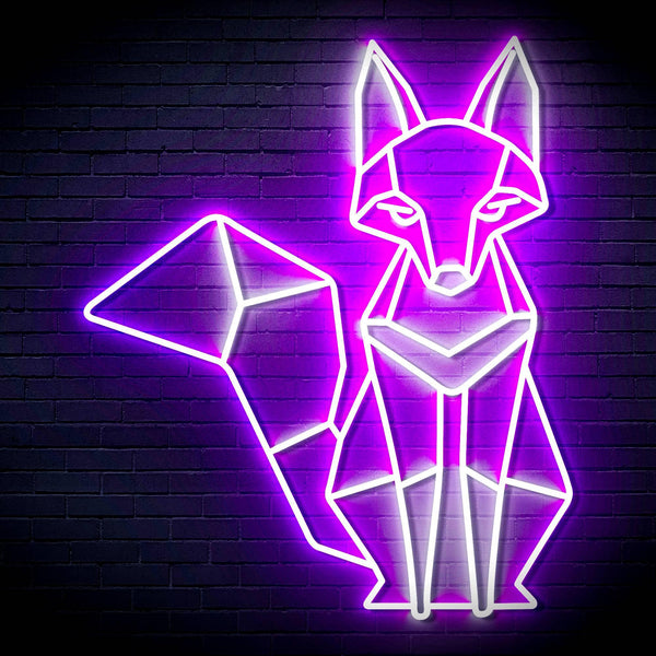 ADVPRO Origami Fox Ultra-Bright LED Neon Sign fn-i4076 - White & Purple