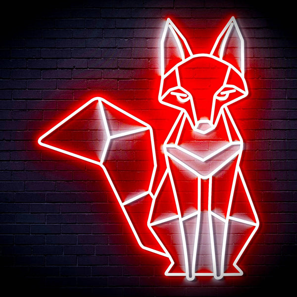 ADVPRO Origami Fox Ultra-Bright LED Neon Sign fn-i4076 - White & Red