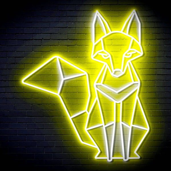 ADVPRO Origami Fox Ultra-Bright LED Neon Sign fn-i4076 - White & Yellow