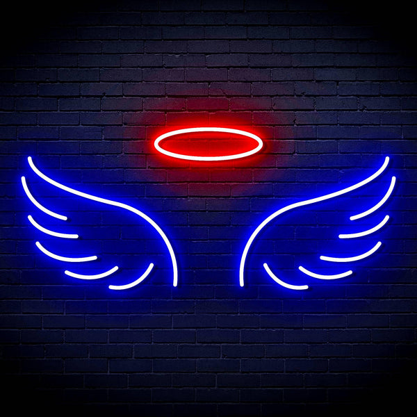 ADVPRO Pair of Angel Wings Ultra-Bright LED Neon Sign fn-i4077 - Blue & Red