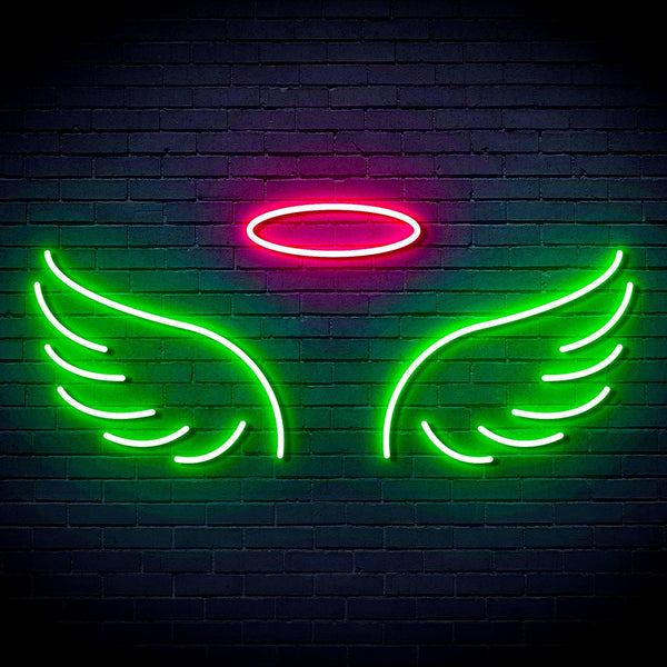 ADVPRO Pair of Angel Wings Ultra-Bright LED Neon Sign fn-i4077 - Green & Pink
