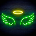 ADVPRO Pair of Angel Wings Ultra-Bright LED Neon Sign fn-i4077 - Green & Yellow