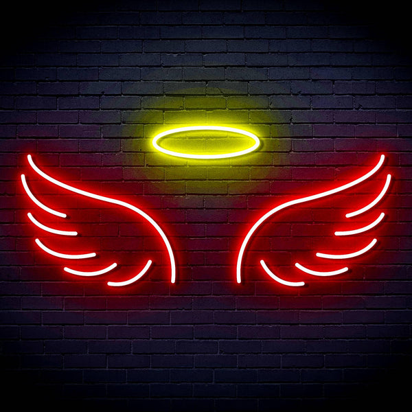 ADVPRO Pair of Angel Wings Ultra-Bright LED Neon Sign fn-i4077 - Red & Yellow