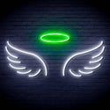 ADVPRO Pair of Angel Wings Ultra-Bright LED Neon Sign fn-i4077 - White & Green
