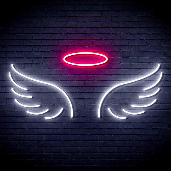 ADVPRO Pair of Angel Wings Ultra-Bright LED Neon Sign fn-i4077 - White & Pink