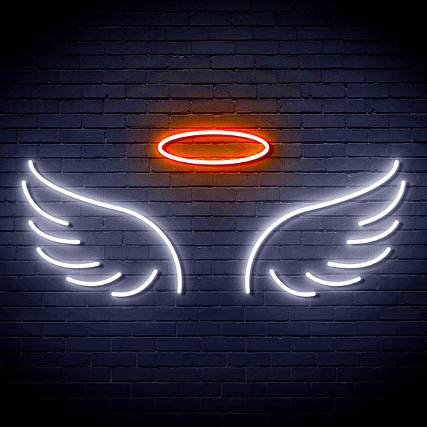 ADVPRO Pair of Angel Wings Ultra-Bright LED Neon Sign fn-i4077 - White & Orange