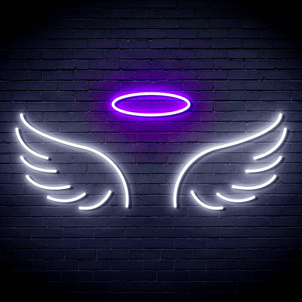 ADVPRO Pair of Angel Wings Ultra-Bright LED Neon Sign fn-i4077 - White & Purple
