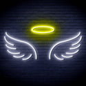 ADVPRO Pair of Angel Wings Ultra-Bright LED Neon Sign fn-i4077 - White & Yellow