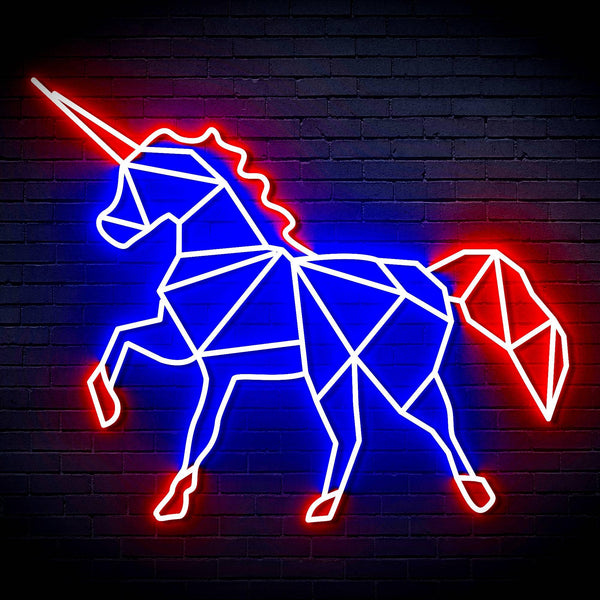ADVPRO Origami Unicorn Ultra-Bright LED Neon Sign fn-i4078 - Blue & Red
