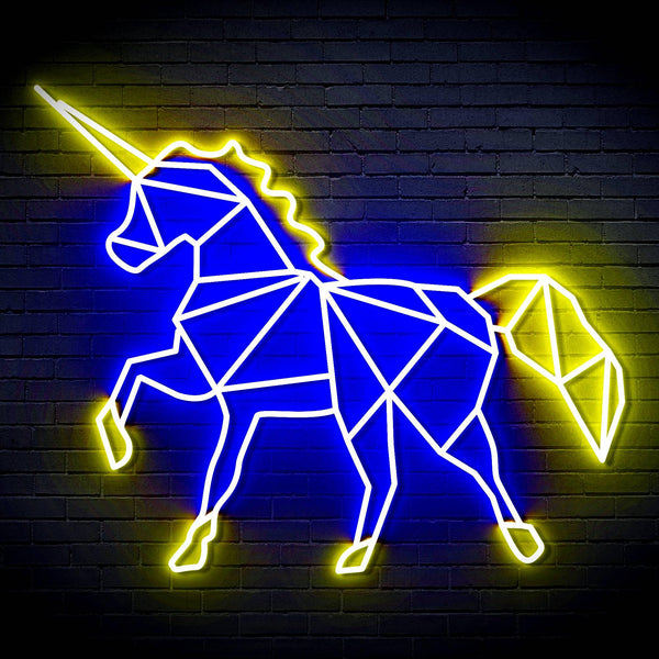 ADVPRO Origami Unicorn Ultra-Bright LED Neon Sign fn-i4078 - Blue & Yellow