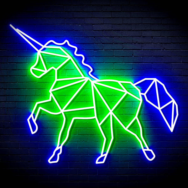 ADVPRO Origami Unicorn Ultra-Bright LED Neon Sign fn-i4078 - Green & Blue