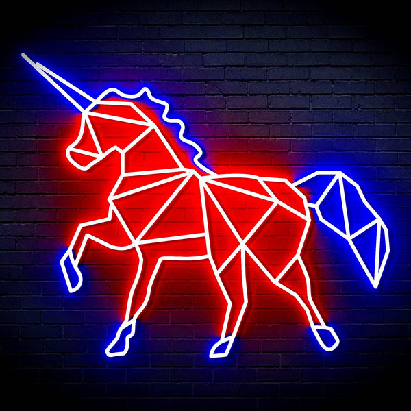 ADVPRO Origami Unicorn Ultra-Bright LED Neon Sign fn-i4078 - Red & Blue