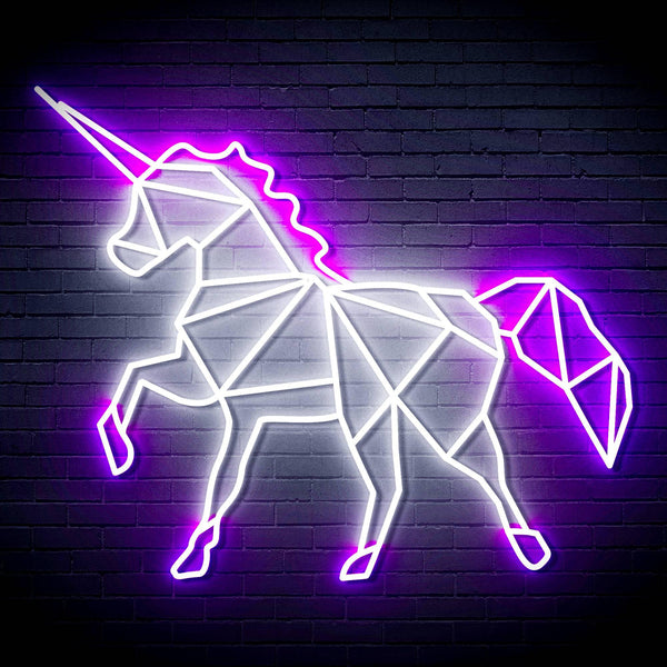 ADVPRO Origami Unicorn Ultra-Bright LED Neon Sign fn-i4078 - White & Purple