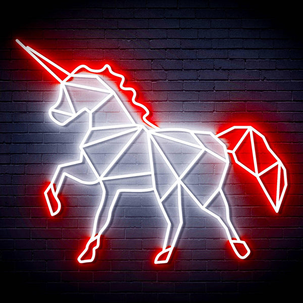 ADVPRO Origami Unicorn Ultra-Bright LED Neon Sign fn-i4078 - White & Red