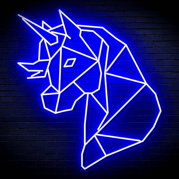 ADVPRO Origami Unicorn Head Face Ultra-Bright LED Neon Sign fn-i4079 - Blue
