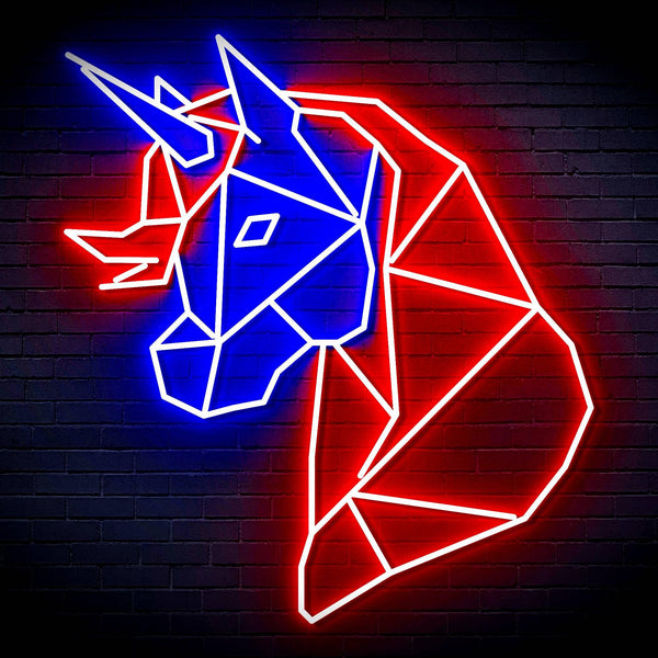 ADVPRO Origami Unicorn Head Face Ultra-Bright LED Neon Sign fn-i4079 - Blue & Red