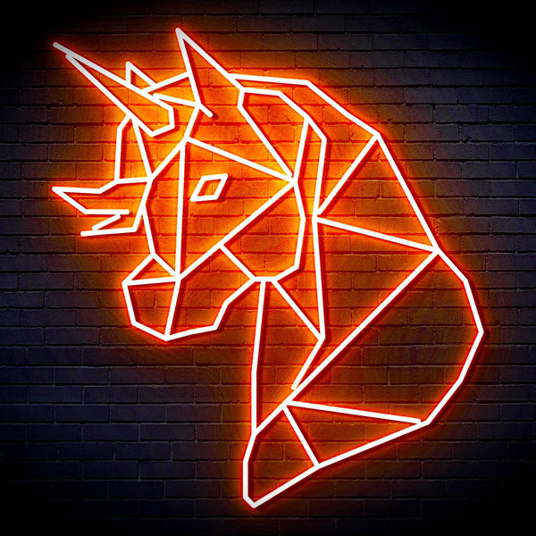 ADVPRO Origami Unicorn Head Face Ultra-Bright LED Neon Sign fn-i4079 - Orange