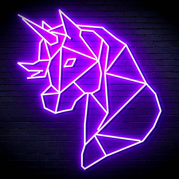 ADVPRO Origami Unicorn Head Face Ultra-Bright LED Neon Sign fn-i4079 - Purple
