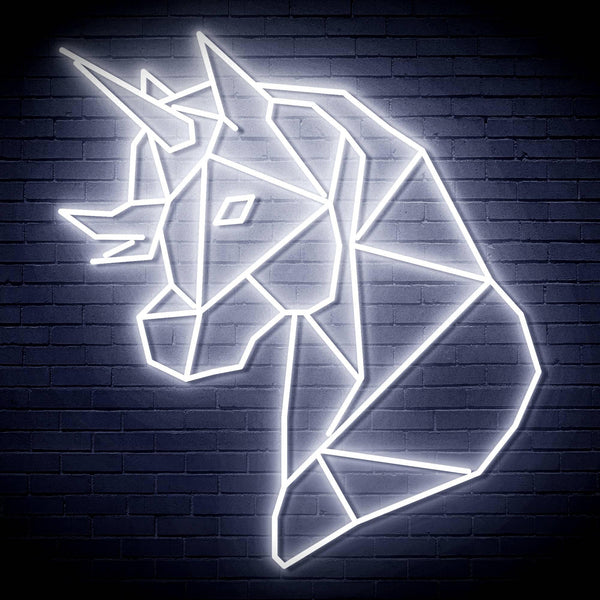 ADVPRO Origami Unicorn Head Face Ultra-Bright LED Neon Sign fn-i4079 - White