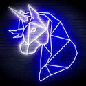 ADVPRO Origami Unicorn Head Face Ultra-Bright LED Neon Sign fn-i4079 - White & Blue