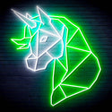 ADVPRO Origami Unicorn Head Face Ultra-Bright LED Neon Sign fn-i4079 - White & Green