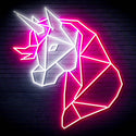 ADVPRO Origami Unicorn Head Face Ultra-Bright LED Neon Sign fn-i4079 - White & Pink