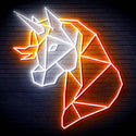 ADVPRO Origami Unicorn Head Face Ultra-Bright LED Neon Sign fn-i4079 - White & Orange