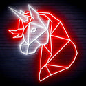 ADVPRO Origami Unicorn Head Face Ultra-Bright LED Neon Sign fn-i4079 - White & Red