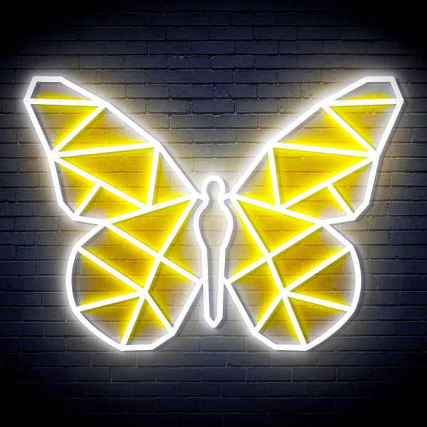 ADVPRO Origami Butterfly Ultra-Bright LED Neon Sign fn-i4080 - White & Golden Yellow