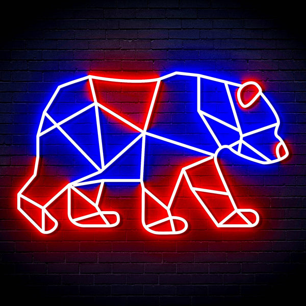 ADVPRO Origami Bear Ultra-Bright LED Neon Sign fn-i4081 - Blue & Red