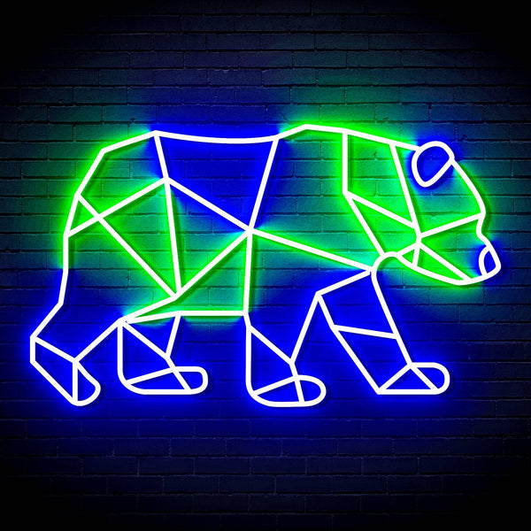 ADVPRO Origami Bear Ultra-Bright LED Neon Sign fn-i4081 - Green & Blue
