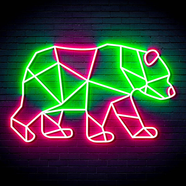 ADVPRO Origami Bear Ultra-Bright LED Neon Sign fn-i4081 - Green & Pink