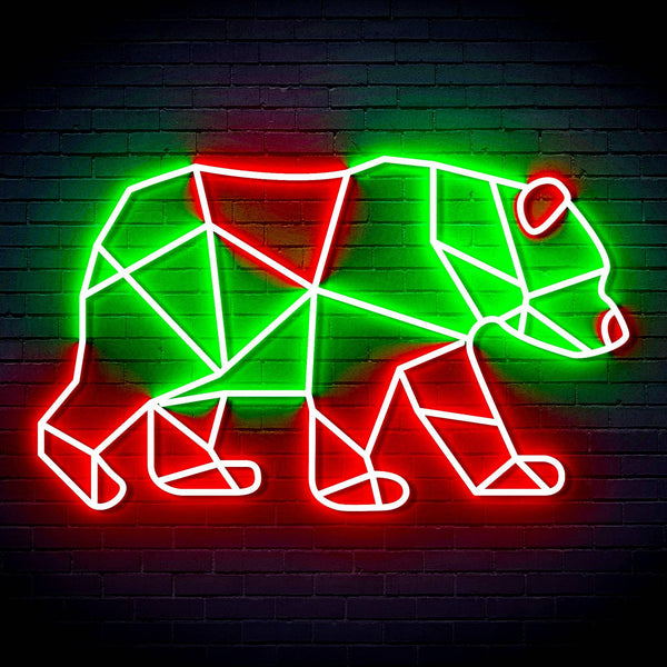 ADVPRO Origami Bear Ultra-Bright LED Neon Sign fn-i4081 - Green & Red