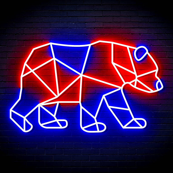 ADVPRO Origami Bear Ultra-Bright LED Neon Sign fn-i4081 - Red & Blue