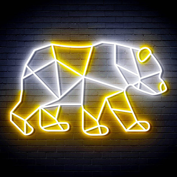 ADVPRO Origami Bear Ultra-Bright LED Neon Sign fn-i4081 - White & Golden Yellow