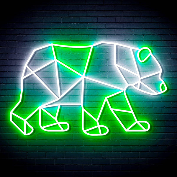 ADVPRO Origami Bear Ultra-Bright LED Neon Sign fn-i4081 - White & Green