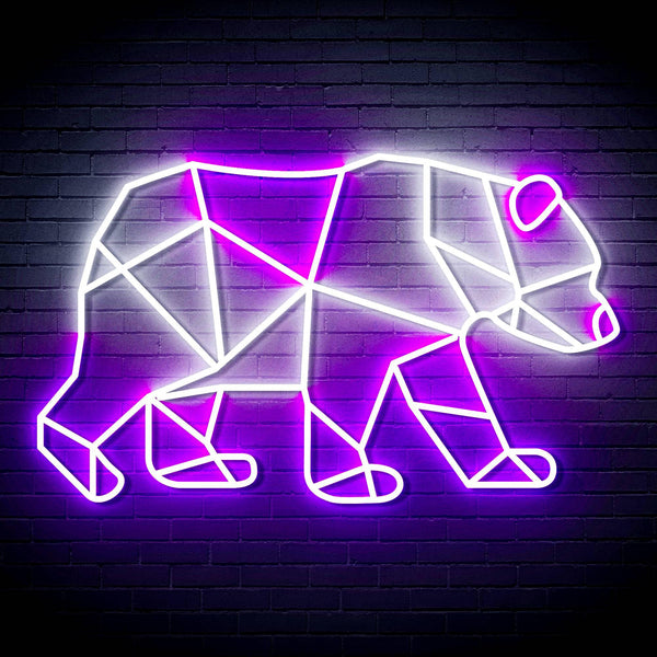 ADVPRO Origami Bear Ultra-Bright LED Neon Sign fn-i4081 - White & Purple