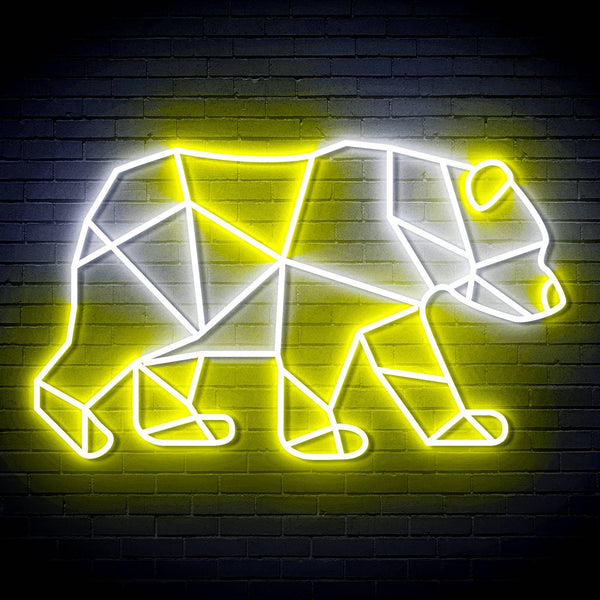 ADVPRO Origami Bear Ultra-Bright LED Neon Sign fn-i4081 - White & Yellow