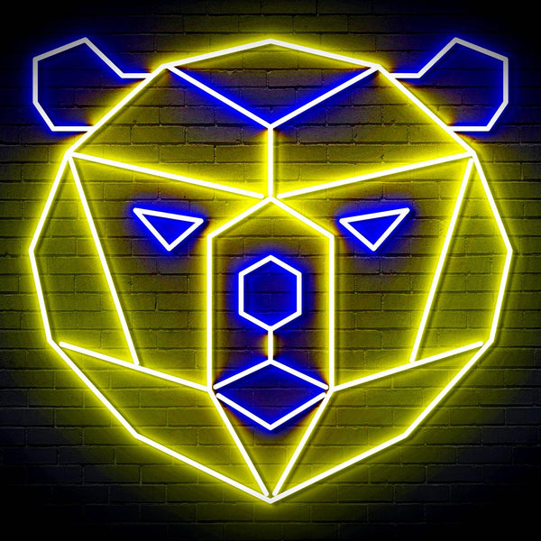 ADVPRO Origami Bear Head Face Ultra-Bright LED Neon Sign fn-i4082 - Blue & Yellow