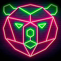 ADVPRO Origami Bear Head Face Ultra-Bright LED Neon Sign fn-i4082 - Green & Pink